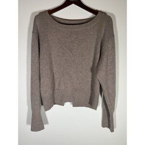 Elaine Kim camel khaki 100% cashmere boxy sweater L quiet luxury minimalist